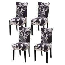 Fuloon Elegant Floral Printed Spandex Stretch Chair Cover | 4 PCS | royal style