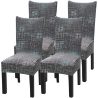 Fuloon Elegant Floral Printed Spandex Stretch Chair Cover | 4 PCS | Nordic Style