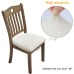 Fuloon Jacquard Stretch Dining Chair Seat Cover with Bands | 6 PCS | Beige