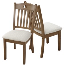 Fuloon Jacquard Stretch Dining Chair Seat Cover with Bands | 2 PCS | Beige