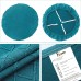 Fuloon Jacquard Stretch Dining Chair Seat Cover with Bands | 6 PCS | peacock blue