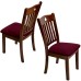 Fuloon Jacquard Stretch Dining Chair Seat Cover with Bands | 4 PCS | Purple red