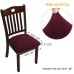 Fuloon Jacquard Stretch Dining Chair Seat Cover with Bands | 4 PCS | Purple red
