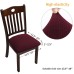 Fuloon Jacquard Stretch Dining Chair Seat Cover with Bands | 6 PCS | Purple red