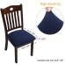 Fuloon Jacquard Stretch Dining Chair Seat Cover with Bands | 6 PCS | Navy blue