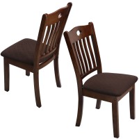 Fuloon Jacquard Stretch Dining Chair Seat Cover with Bands | 2 PCS | Coffee