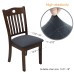 Fuloon Jacquard Stretch Dining Chair Seat Cover with Bands | 6 PCS | Dark Gray