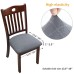 Fuloon Jacquard Stretch Dining Chair Seat Cover with Bands | 6 PCS | Light Gray