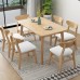 Fuloon Jacquard Stretch Dining Chair Seat Cover with Bands | 4 PCS | White