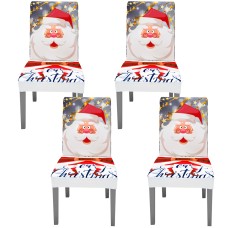 Fuloon  Digital printed elastic chair cover | 4PCS |  gray santa