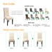 Fuloon Waterproof Jacquard Stretch Box Cushion Dining Chair Cover | 6 PCS | Beige