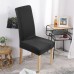 Fuloon Waterproof Jacquard Stretch Box Cushion Dining Chair Cover | 4 PCS | Black
