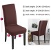 Fuloon Waterproof Jacquard Stretch Box Cushion Dining Chair Cover | 6 PCS | Coffee