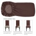 Fuloon Waterproof Jacquard Stretch Box Cushion Dining Chair Cover | 6 PCS | Coffee