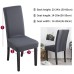 Fuloon Waterproof Jacquard Stretch Box Cushion Dining Chair Cover | 4 PCS | Dark Gray