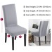 Fuloon Waterproof Jacquard Stretch Box Cushion Dining Chair Cover | 6 PCS | Light Gray