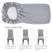 Fuloon Waterproof Jacquard Stretch Box Cushion Dining Chair Cover | 6 PCS | Light Gray