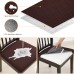 Fuloon Waterproof Jacquard Stretch Dining Chair Seat Cover | 6 PCS | Coffee