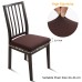 Fuloon Waterproof Jacquard Stretch Dining Chair Seat Cover | 6 PCS | Coffee