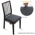 Fuloon Waterproof Jacquard Stretch Dining Chair Seat Cover | 4 PCS | Dark Gray