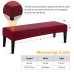 Fuloon Stretch Diamond Textured Box Cushion Bench Slipcover | Machine Washable | Burgundy