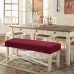 Fuloon Stretch Diamond Textured Box Cushion Bench Slipcover | Machine Washable | Burgundy