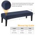 Fuloon Stretch Diamond Textured Box Cushion Bench Slipcover | Machine Washable | Navy Blue