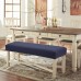 Fuloon Stretch Diamond Textured Box Cushion Bench Slipcover | Machine Washable | Navy Blue