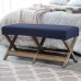 Fuloon Stretch Diamond Textured Box Cushion Bench Slipcover | Machine Washable | Navy Blue