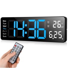 Fuloon 13-inch LED timer wall clock ice blue light