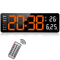 Fuloon 13-inch LED timer wall clock orange light