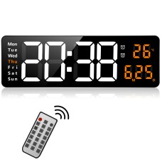 Fuloon 16-inch LED timer wall clock orange light