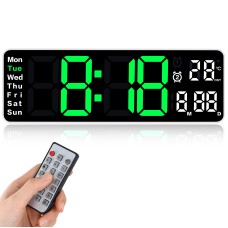 Fuloon 13-inch LED timer wall clock green light and white shell