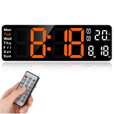 Fuloon 13-inch LED timer wall clock white shell red light