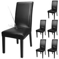 Fuloon Chair Cover PU leather | 6 PCS | Black