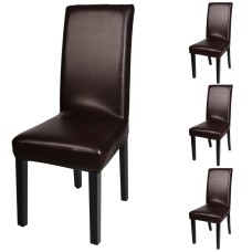 Fuloon Chair Cover PU leather | 4 PCS | Brown