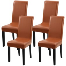 Fuloon Chair Cover PU leather | 4 PCS | Light Brown