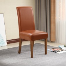 Fuloon Chair Cover PU leather | 6 PCS | Light Brown