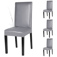 Fuloon Chair Cover PU leather | 4 PCS | Grey