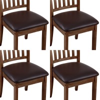 Fuloon chair cover cover regular style PU leather | 4 PCS | Brown
