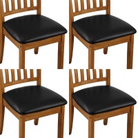 Fuloon chair cover cover regular style PU leather | 4 PCS | Black
