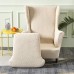 Fuloon Stretch Wingback Chair Sofa Slipcover jacquard leaves | Beige