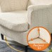 Fuloon Stretch Wingback Chair Sofa Slipcover jacquard leaves | Beige