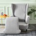 Fuloon Stretch Wingback Chair Sofa Slipcover  jacquard leaves | Grey