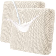 Fuloon seat sofa cushion cover T-shaped polar fleece waterproof coating | 2PCS | Beige