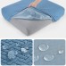 Fuloon seat sofa cushion cover T-shaped polar fleece waterproof coating | 3PCS | Blue