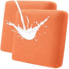 Fuloon seat sofa cushion cover T-shaped polar fleece waterproof coating | 2PCS | Orange 