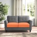 Fuloon seat sofa cushion cover T-shaped polar fleece waterproof coating | 2PCS | Orange 