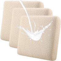 Fuloon sofa cushion cover Jacquard leaf waterproof coating | 3PCS | Beige