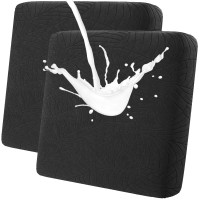 Fuloon sofa cushion cover Jacquard leaf waterproof coating | 2PCS | Black